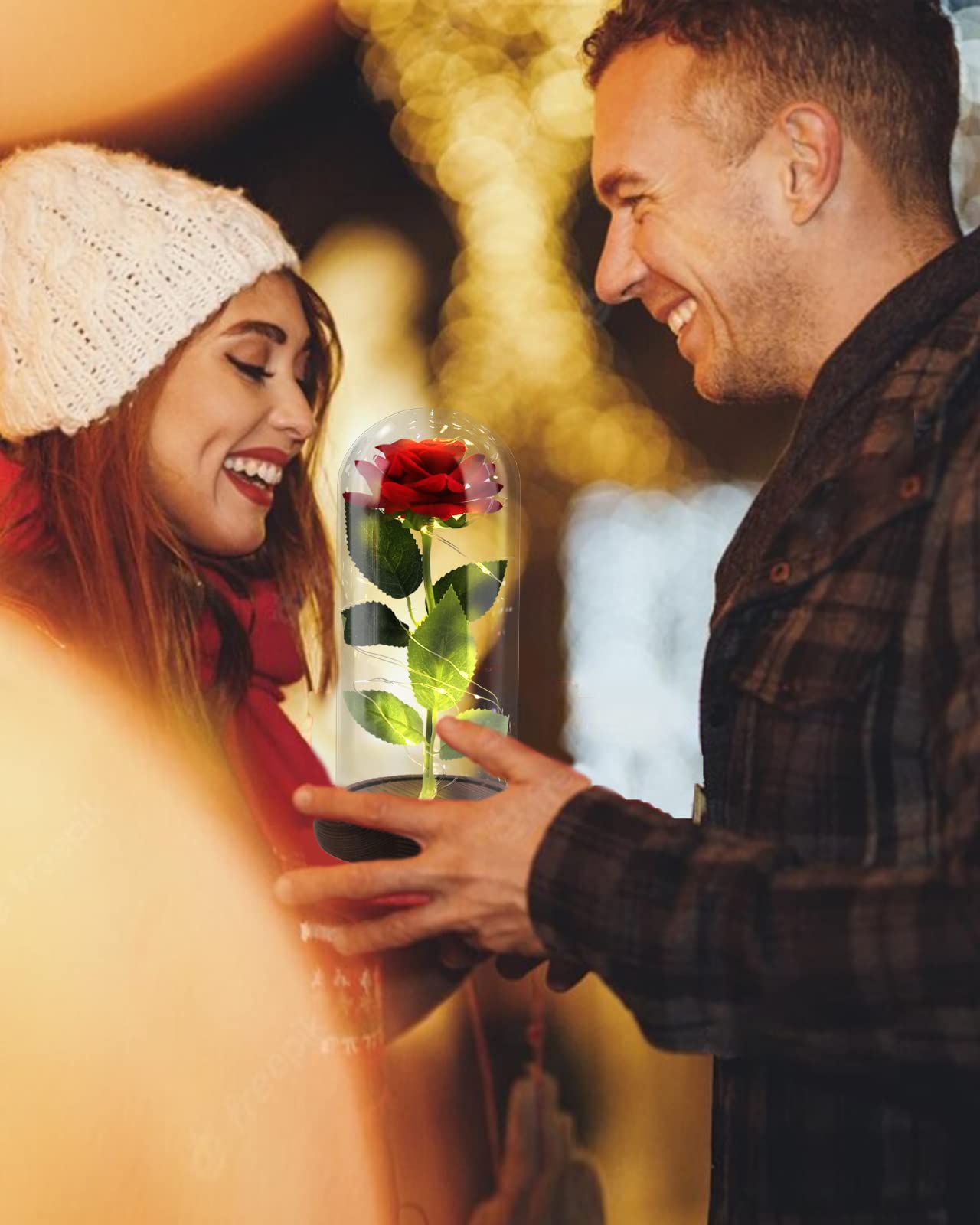 Eternal Rose in Glass Dome - Luxury Birthday Gift for Women, Mothers, Girlfriends & Wives | Beauty and The Beast Inspired Red Galaxy Rose | Perfect for Mother's Day, Anniversaries & Romantic Occasions