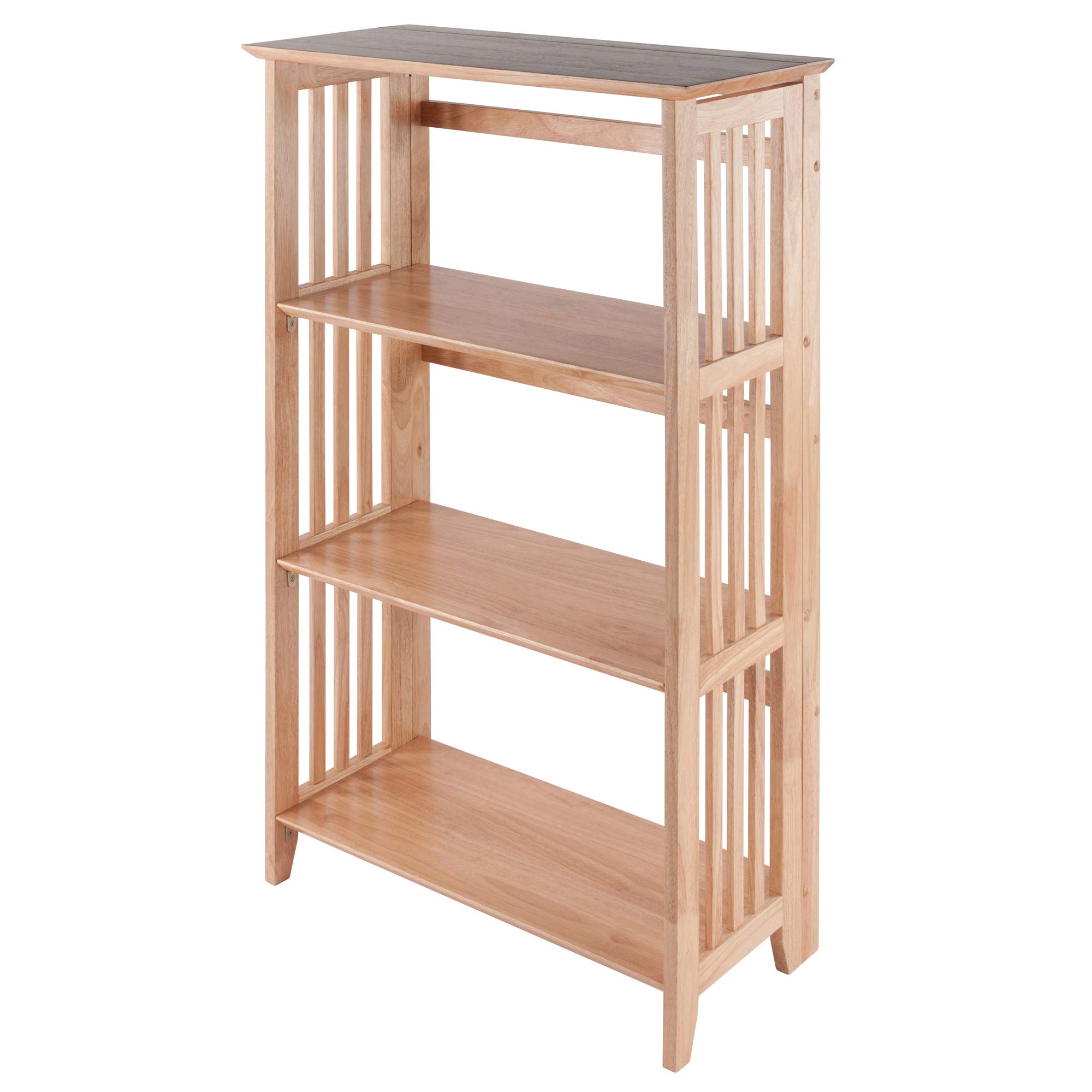 Winsome Wood Mission Style Bookshelf - Natural Wood Floating Shelves for Living Room, Bedroom & Office Storage | Rustic Home Decor & Organizer