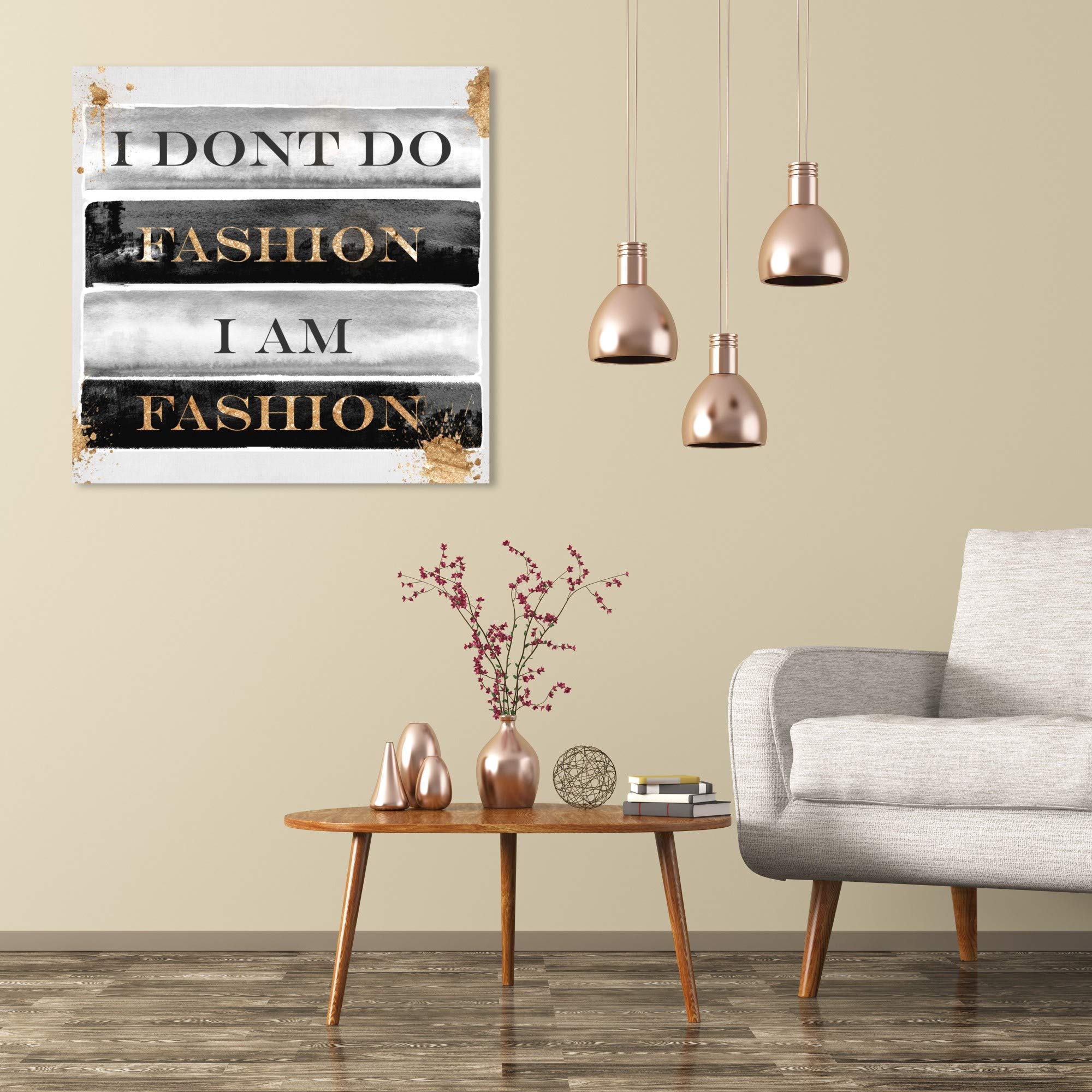 Wynwood Studio 'I Am Fashion Books' Wall Art Canvas Print - Typography & Quotes Home Décor - 30x30 Inches - Perfect for Living Room, Bedroom & Office Decor