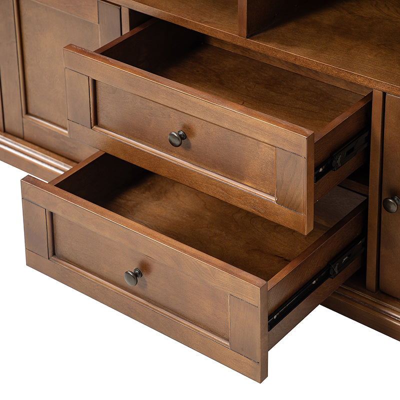 Edenia Traditional TV Stand with Built-in Outlets - Entertainment Center with Storage Shelves for Living Room, Bedroom & Home Theater Setup