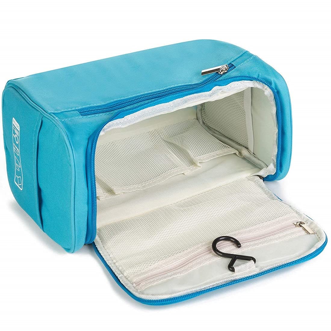 ONPRIX Travel Toiletry Bag with Hook - Waterproof Cosmetic Organizer for Women & Men, Portable Makeup Case for Bathroom, Gym, Camping & Air Travel (Sky Blue)