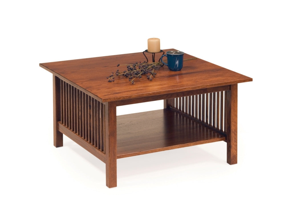 Vintage Alamo Mission Square Coffee Table - Rustic Wooden Living Room Center Table for Home Decor | Perfect for Farmhouse, Cottage & Southwest Style Interiors
