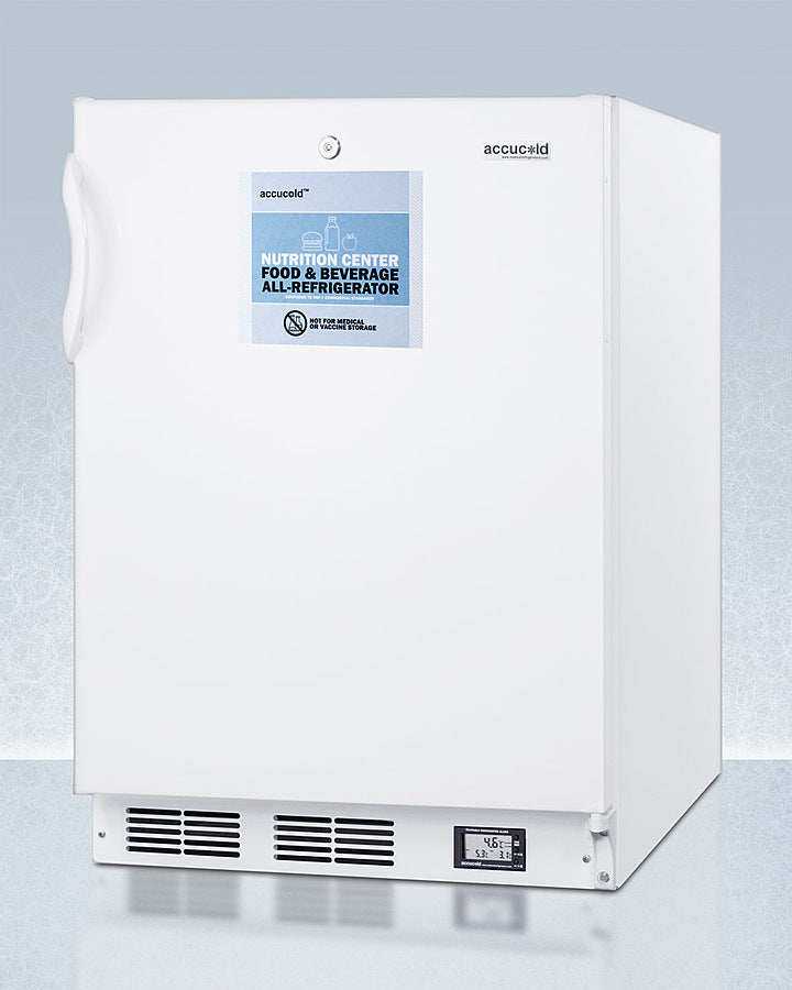 Accucold 24-Inch Wide Built-In ADA Compliant All Refrigerator - Energy Efficient Undercounter Medical Fridge for Clinics, Pharmacies & Home Use (Model FF6LWBI7NZADA)