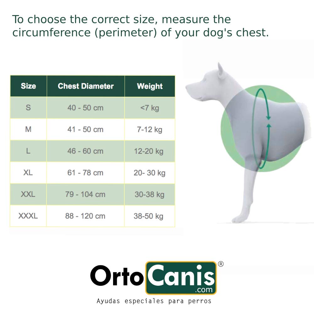 Ortocanis Full-Body Dog Harness for Fore and Hind Leg Support - Adjustable Pet Mobility Aid Vest for Small Dogs (Size S) - Ideal for Senior Dogs, Post-Surgery Recovery & Daily Walking Assistance