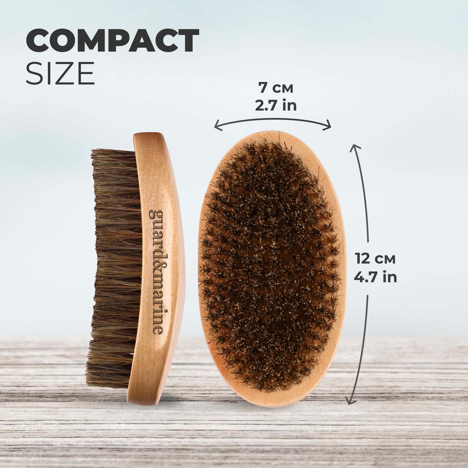 Premium Boar Bristle Beard Brush for Men - Wooden Handle Grooming Tool for Mustache & Facial Hair Care - Softening & Styling at Home or Travel