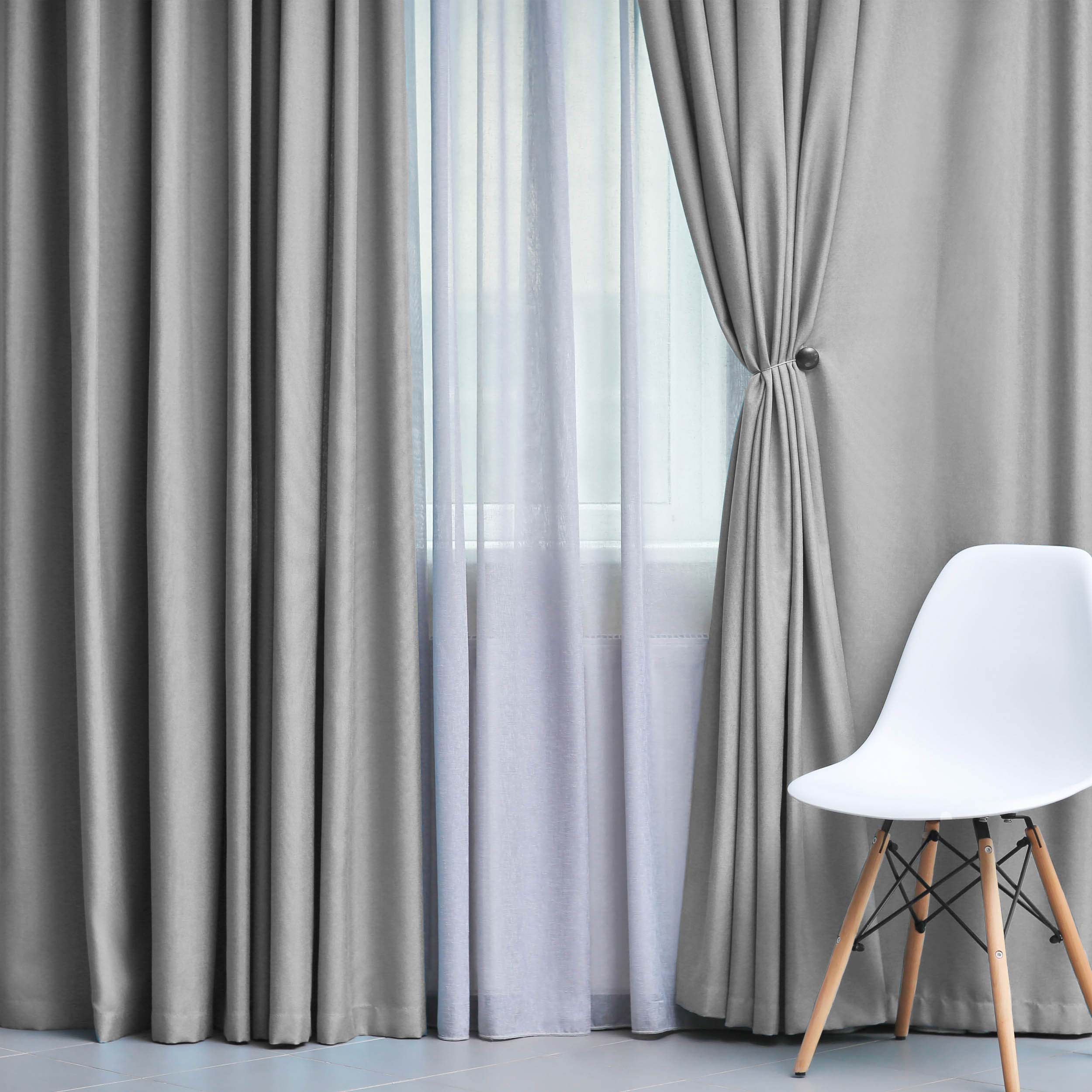 Solid Classic Modern Grommet Blackout Curtain Set - Thermal Insulated Window Drapes for Bedroom & Living Room - Noise Reducing & Light Blocking for Better Sleep