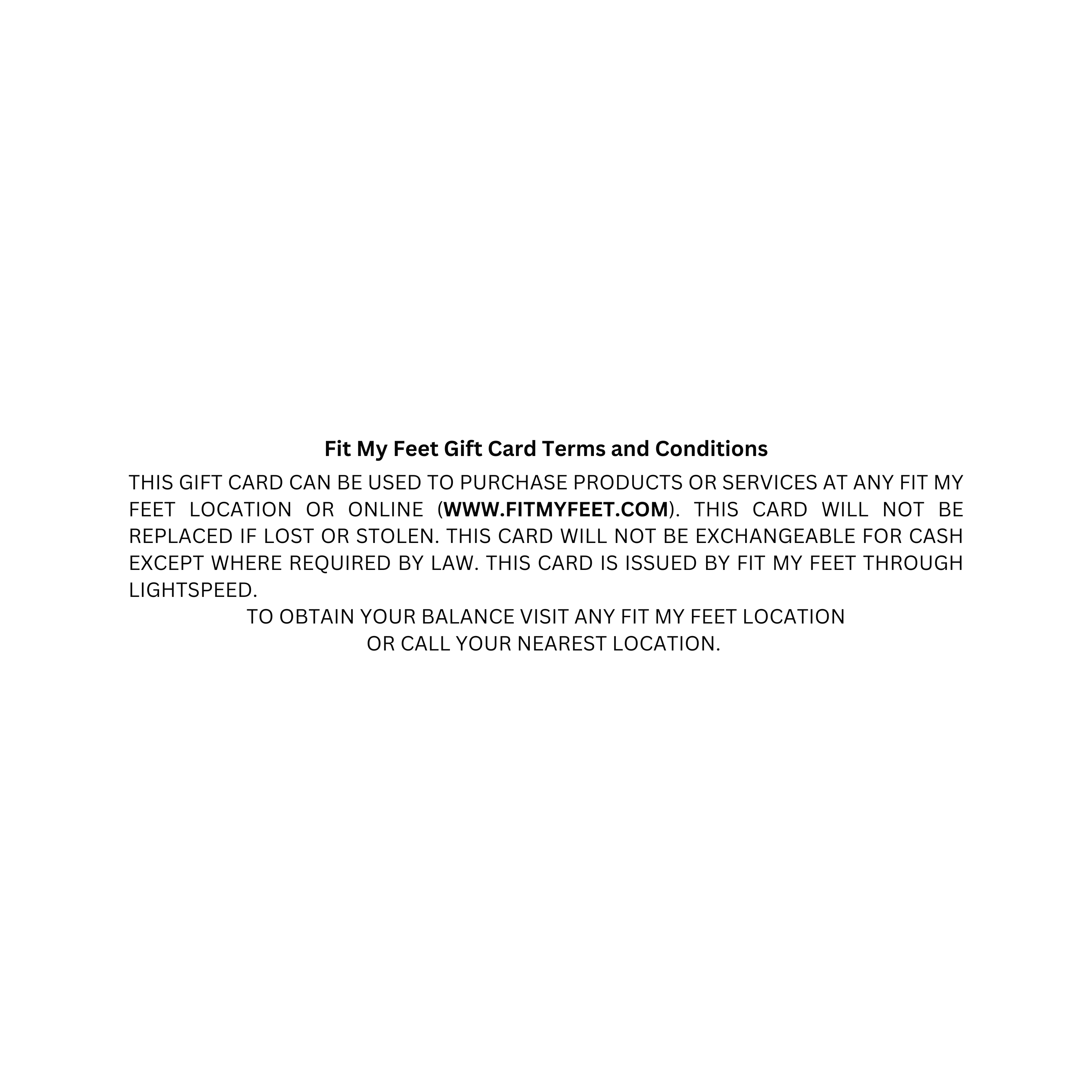 Fit My Feet Gift Card - Perfect for Foot Care & Comfort Gifts | Ideal for Athletes, Travelers & Wellness Enthusiasts
