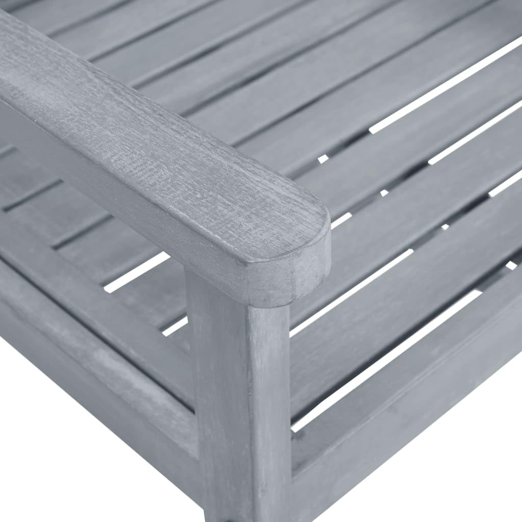 vidaXL Solid Acacia Wood Patio Chairs Set of 2 - Durable Gray Outdoor Seating Furniture with Comfortable Dimensions & Easy-to-Clean Surface | Perfect for Backyard, Garden, Poolside & Patio Relaxation