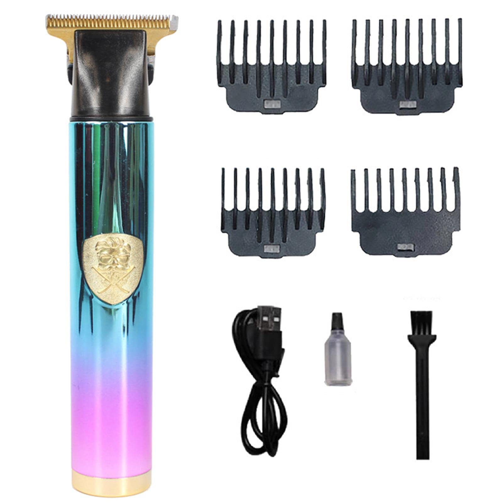 Professional Cordless Hair Trimmer for Men - 8-Piece Grooming Kit with T9 Clipper & T-Blade | Rechargeable Beard, Mustache & Nose Hair Trimmer | Perfect for Home Barbering, Travel & Personal Grooming