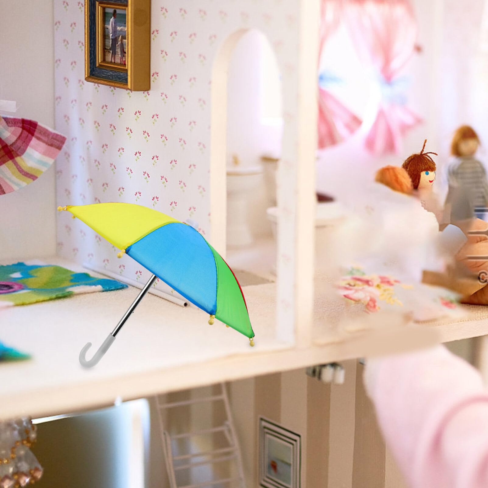 2 Pcs Mini Umbrella Toys - Cute Doll Accessories, Rainy Day Miniature Umbrellas for DIY Crafts, Photo Props, and Home Decor - Perfect for Dollhouses, Scrapbooking & Party Decorations
