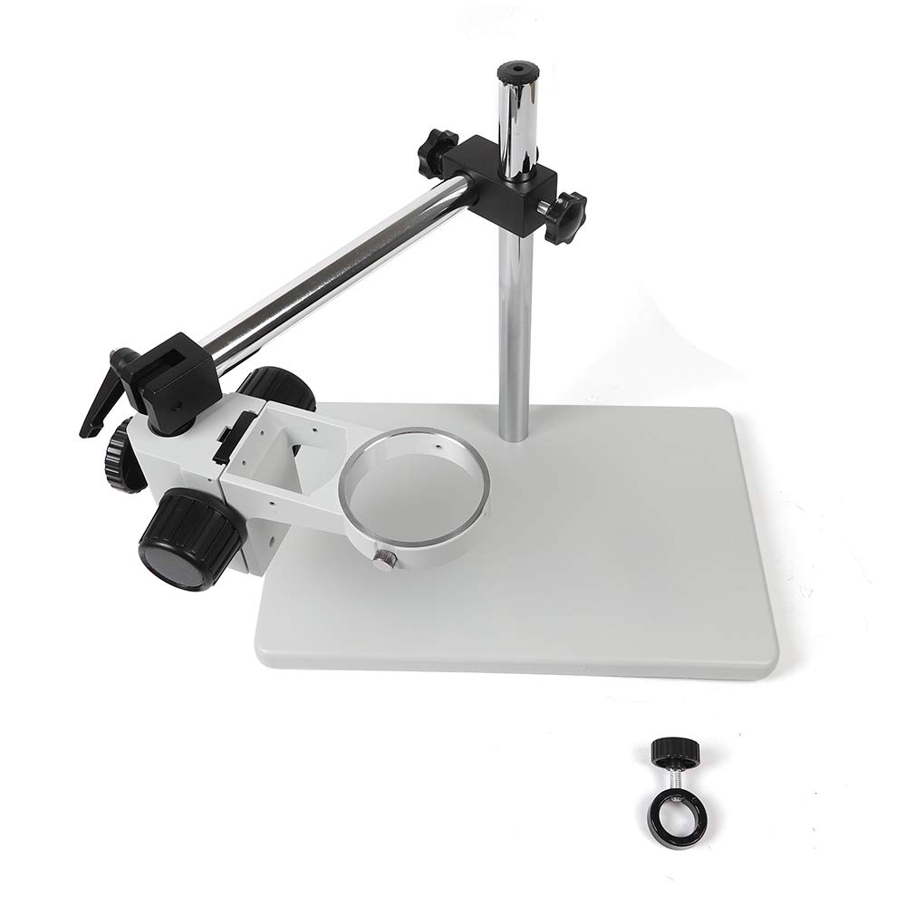 Professional Heavy Duty Aluminum Alloy Stereo Microscope Boom Stand - 70mm Ring with 360° Multi-Axis Rotation & Precision Focusing | Ideal for Laboratory, Research, Jewelry Making & Electronics Inspection