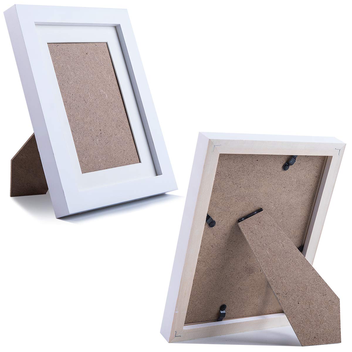 5x7 White Solid Wood Picture Frames - 2 Pack for Wall Mount & Tabletop Display - Perfect for Home Decor, Office, Gallery & Gift Giving