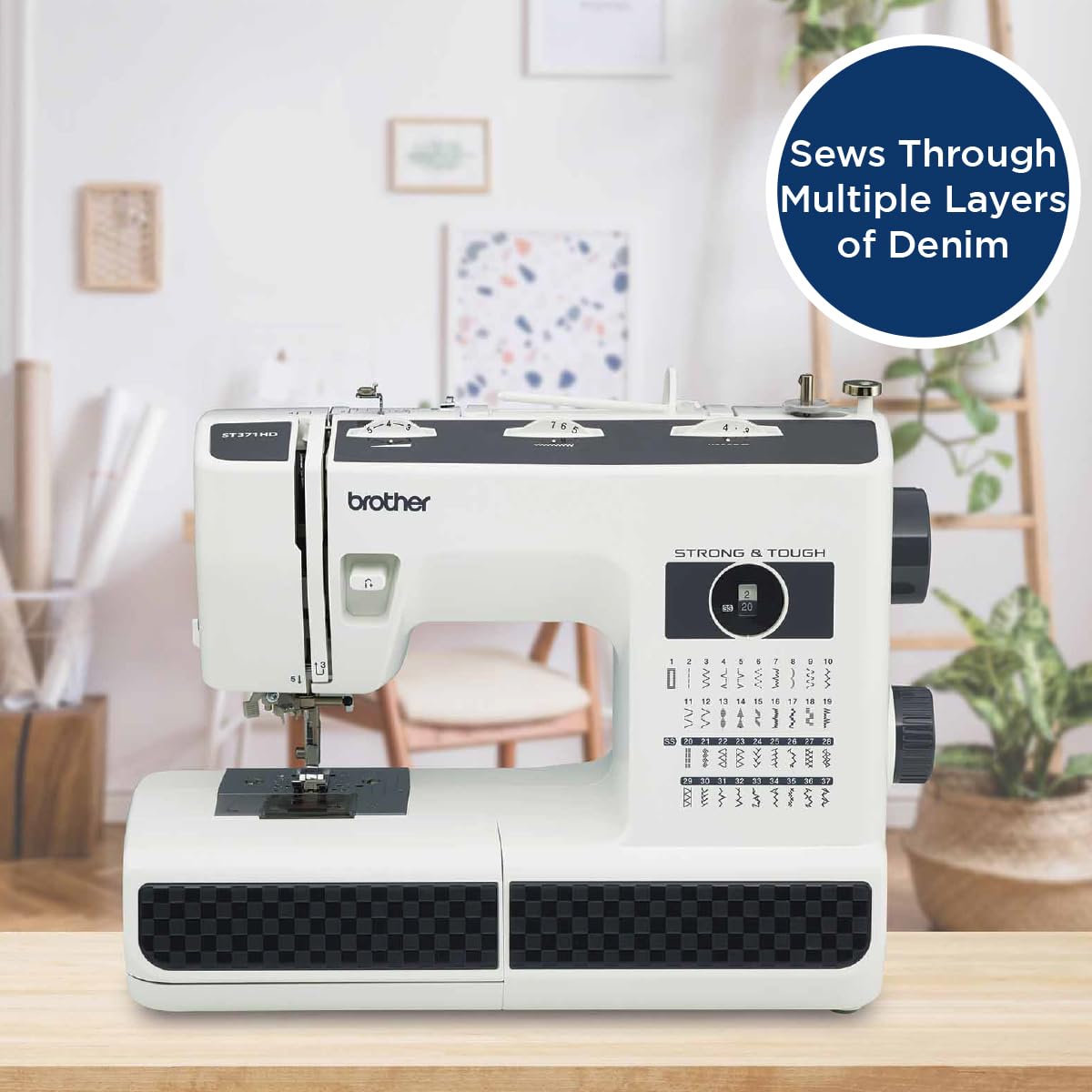 Brother ST371HD Heavy Duty Sewing Machine with 37 Built-in Stitches | Free Arm & 6 Included Presser Feet | Perfect for Quilting, Denim & Home Decor Projects