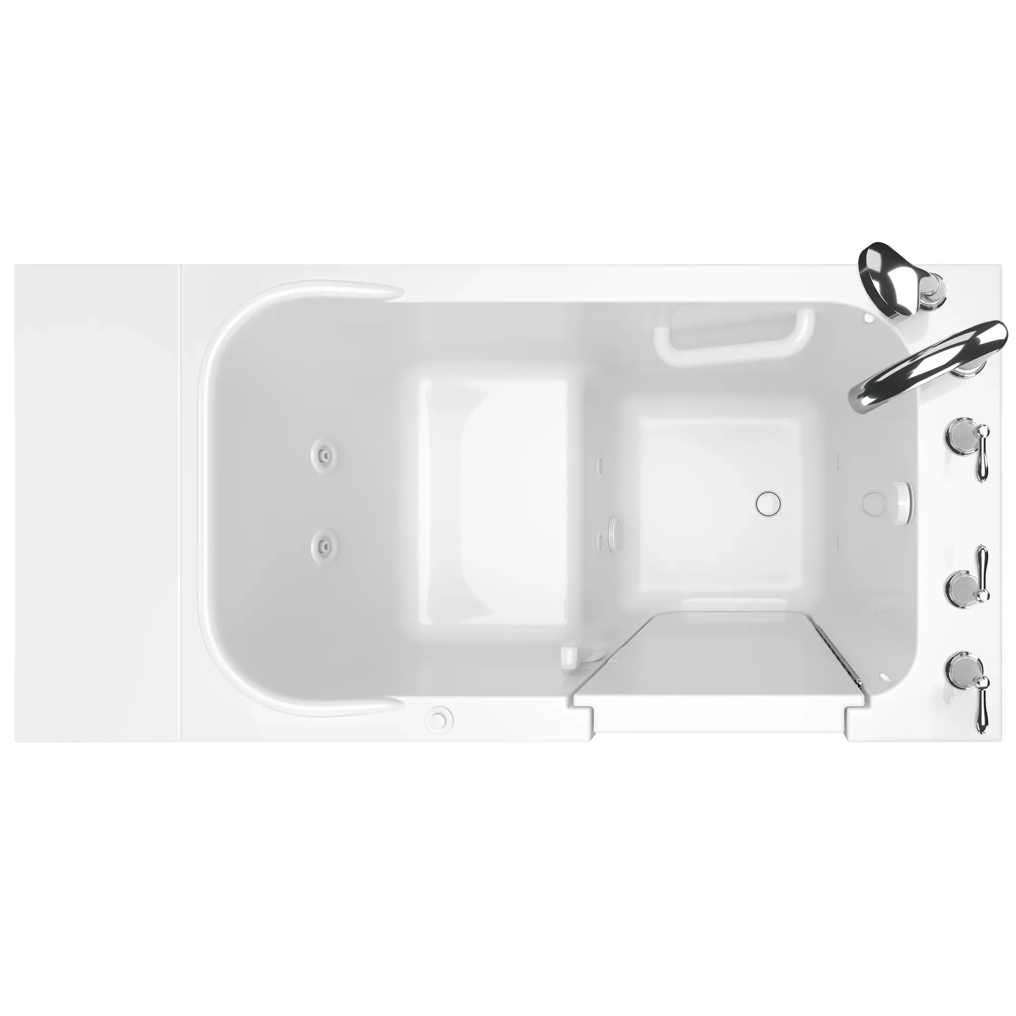 48 x 28 Inch Gelcoat Walk-In Bathtub with Whirlpool System - Right Hand Drain & Faucet - Ideal for Elderly & Mobility Impaired - Non-Slip Safety Tub for Home Bathroom