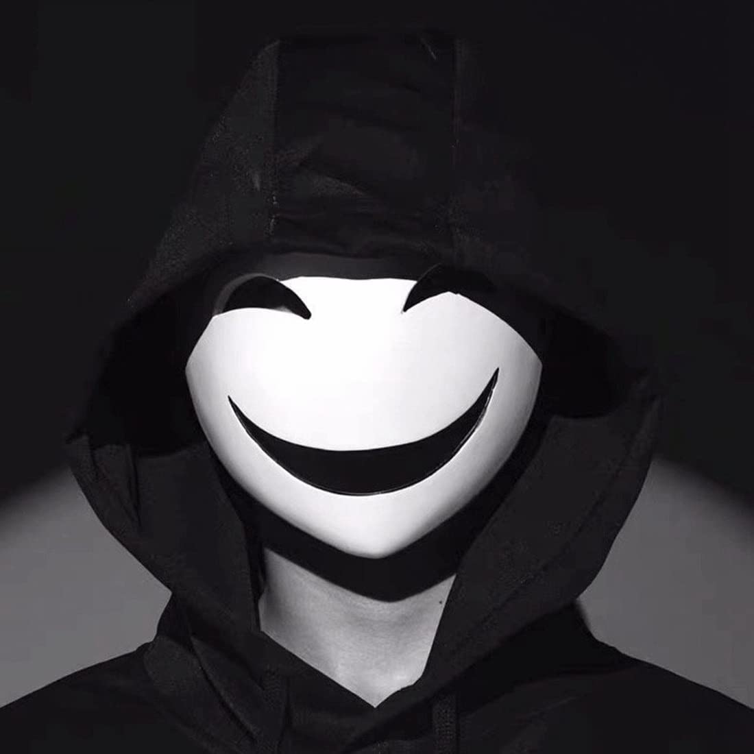 CAFELE Japanese High-Rise Invasion Cosplay Mask - White Smile Sniper Mask from Tenkuu Shinpan Anime | Perfect for Halloween, Cosplay Events & Anime Conventions | Great for Themed Parties & Photography Props