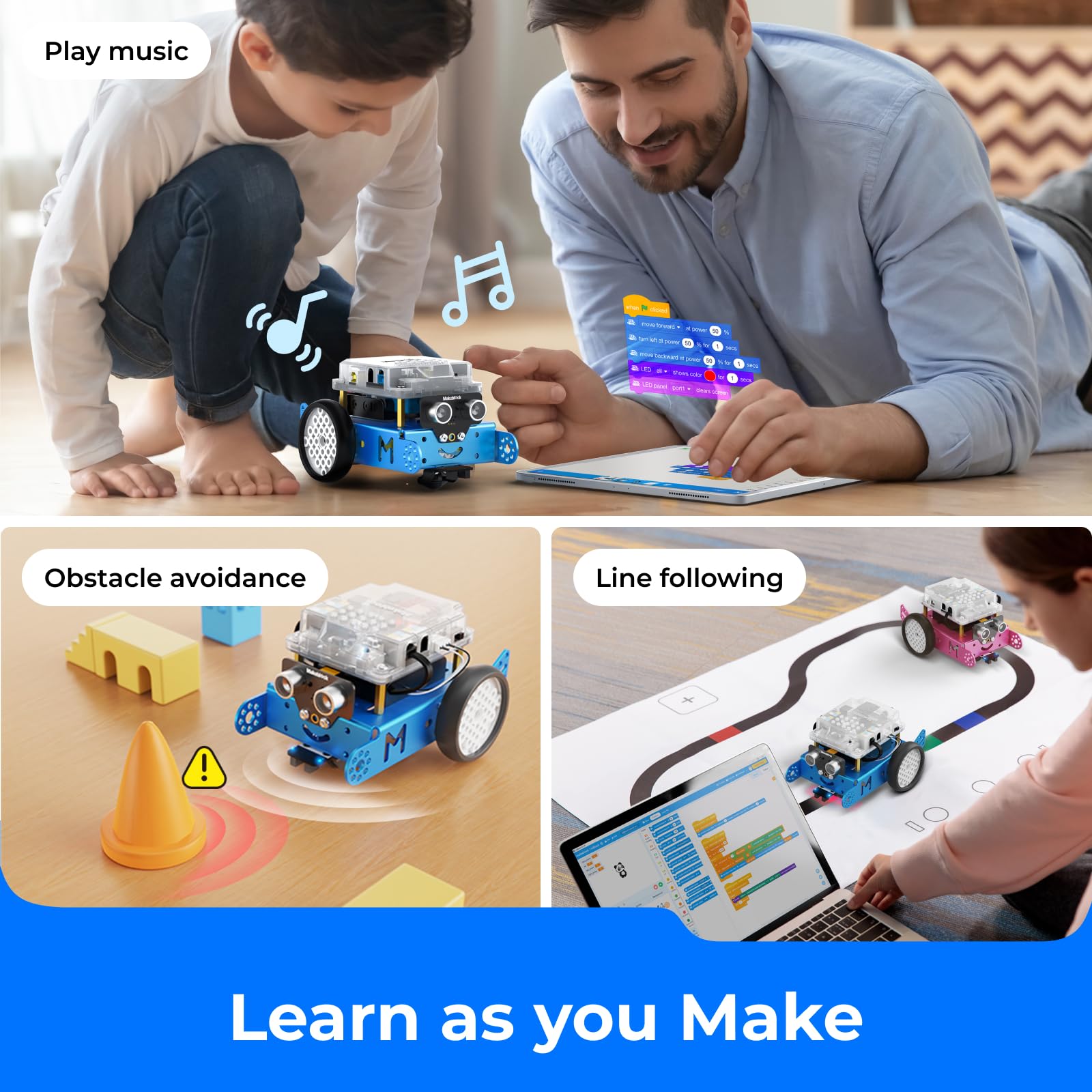 Makeblock mBot Robot Kit - STEM Coding Robot for Kids Ages 8-12 | Learn Programming with Scratch & Arduino | Educational Science Toy for Boys & Girls | Perfect for School Projects & Home Learning Activities