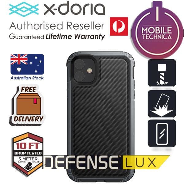 X Doria Defense Lux iPhone 11 Pro Max Case - Premium Carbon Fiber & Leather Hybrid Protective Cover for iPhone 11 Pro Max (6.5