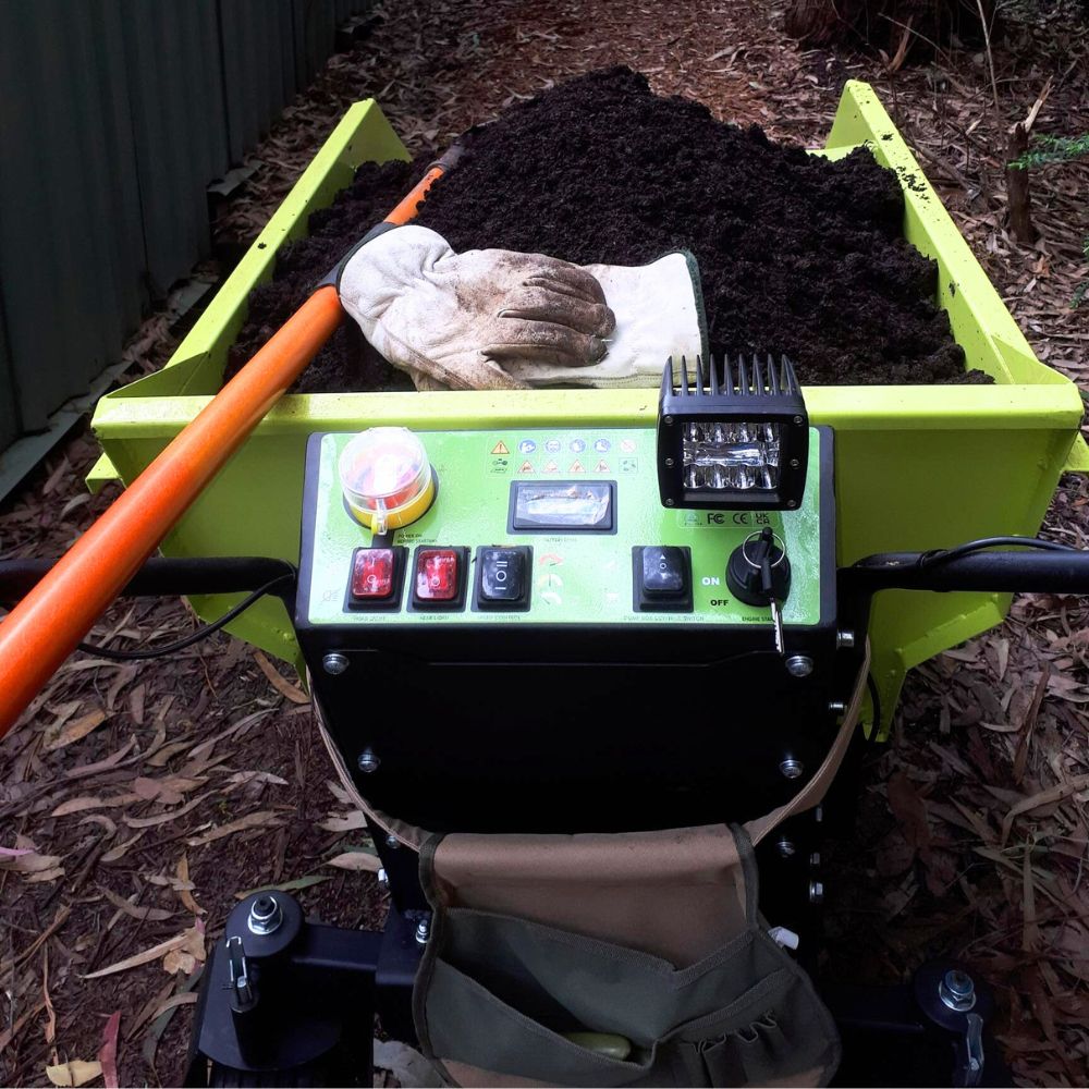 Forestwest 500KG Electric Wheelbarrow with Hydraulic Dumping - Heavy Duty Battery Powered Mini Dumper for Construction, Gardening, and Landscaping (Model BM11098)