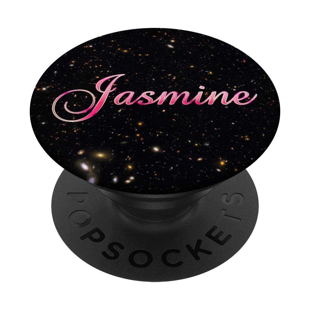 Star Galaxy Space Sky & Pink Name - Jasmine PopSockets PopGrip: Swappable Phone Grip for iPhone, Samsung & Tablets | Perfect for Selfies, Gaming & Everyday Use