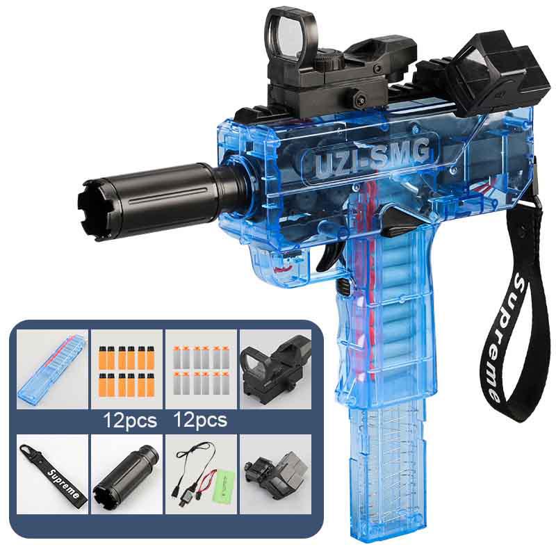 Electric UZI SMG Foam Dart Blaster Toy Gun - High Performance Foam Dart Blaster for Outdoor Nerf Battles, Backyard Games & Team Combat (Orange)