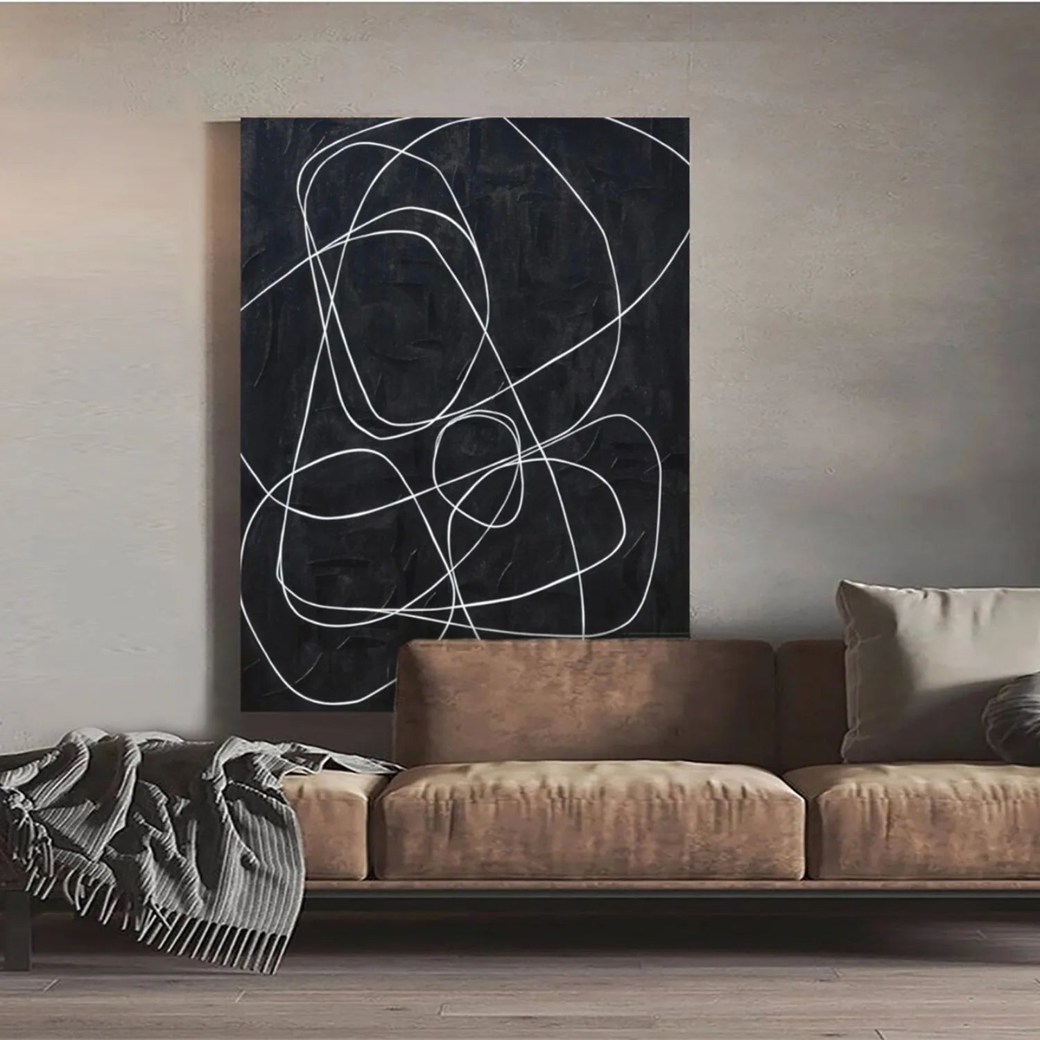 Abstract Painting #AB 198 - Modern Wall Art for Living Room, Bedroom & Office Decor | Handmade Canvas Artwork