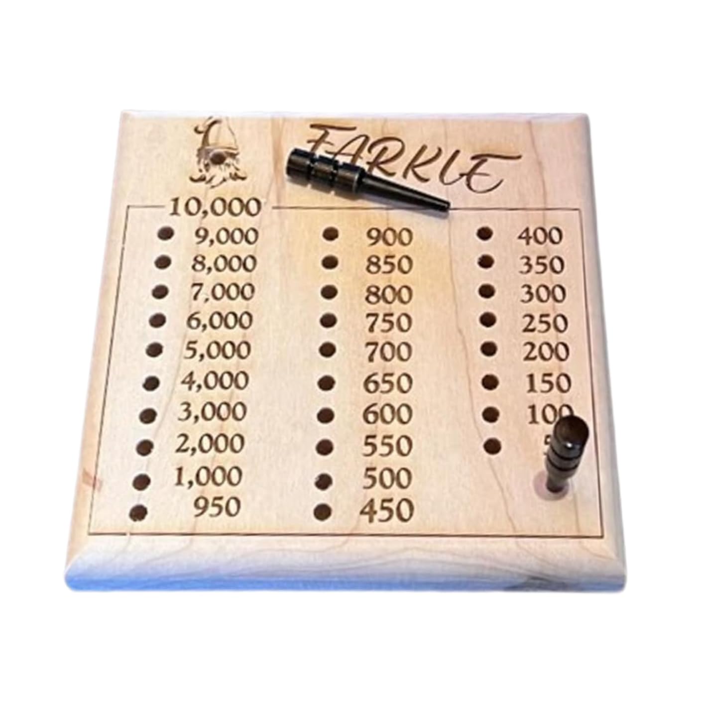 Premium Wooden Dice Tray with Scoreboard - Portable Farkle Game Set for Family Game Night, Travel, Camping & Parties - Classic Tabletop Dice Rolling Tray for Board Games & Outdoor Activities