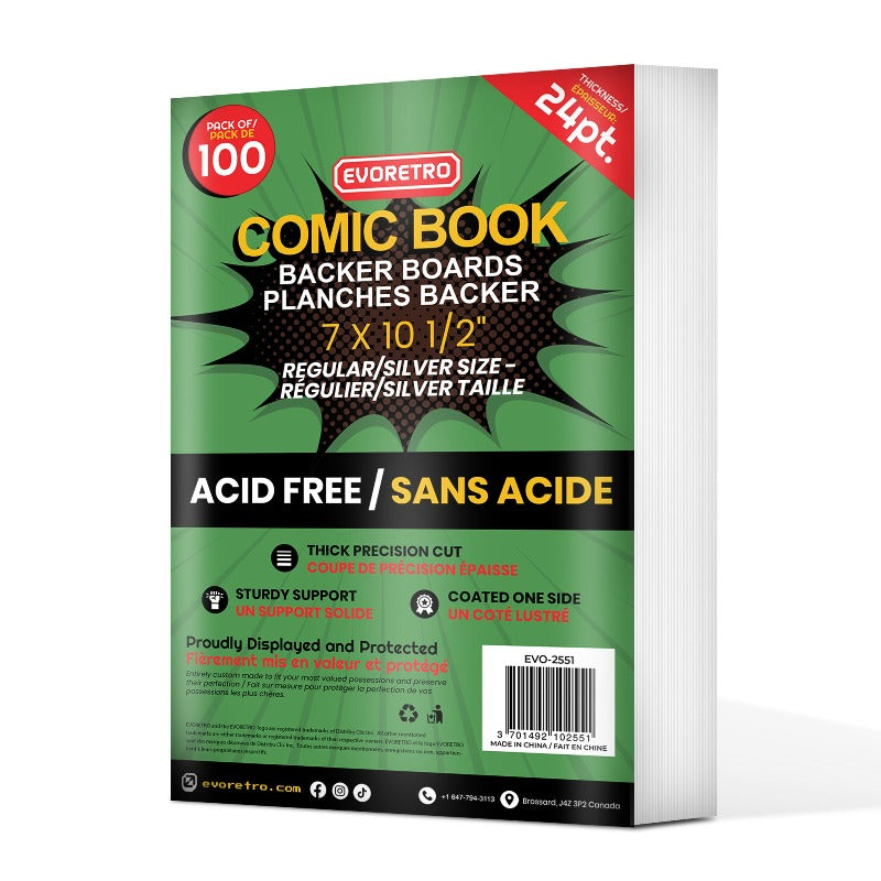 Silver Age Comic Backer Board 24PT - Acid-Free Cardboard Backing for Comic Book Protection | Perfect for Collectors, Storage & Display