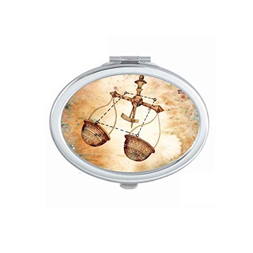 DIYthinker September October Libra Constellation Zodiac Mirror - Portable Foldable Double-Sided Makeup Mirror for Travel, Home Vanity & Astrology Lovers