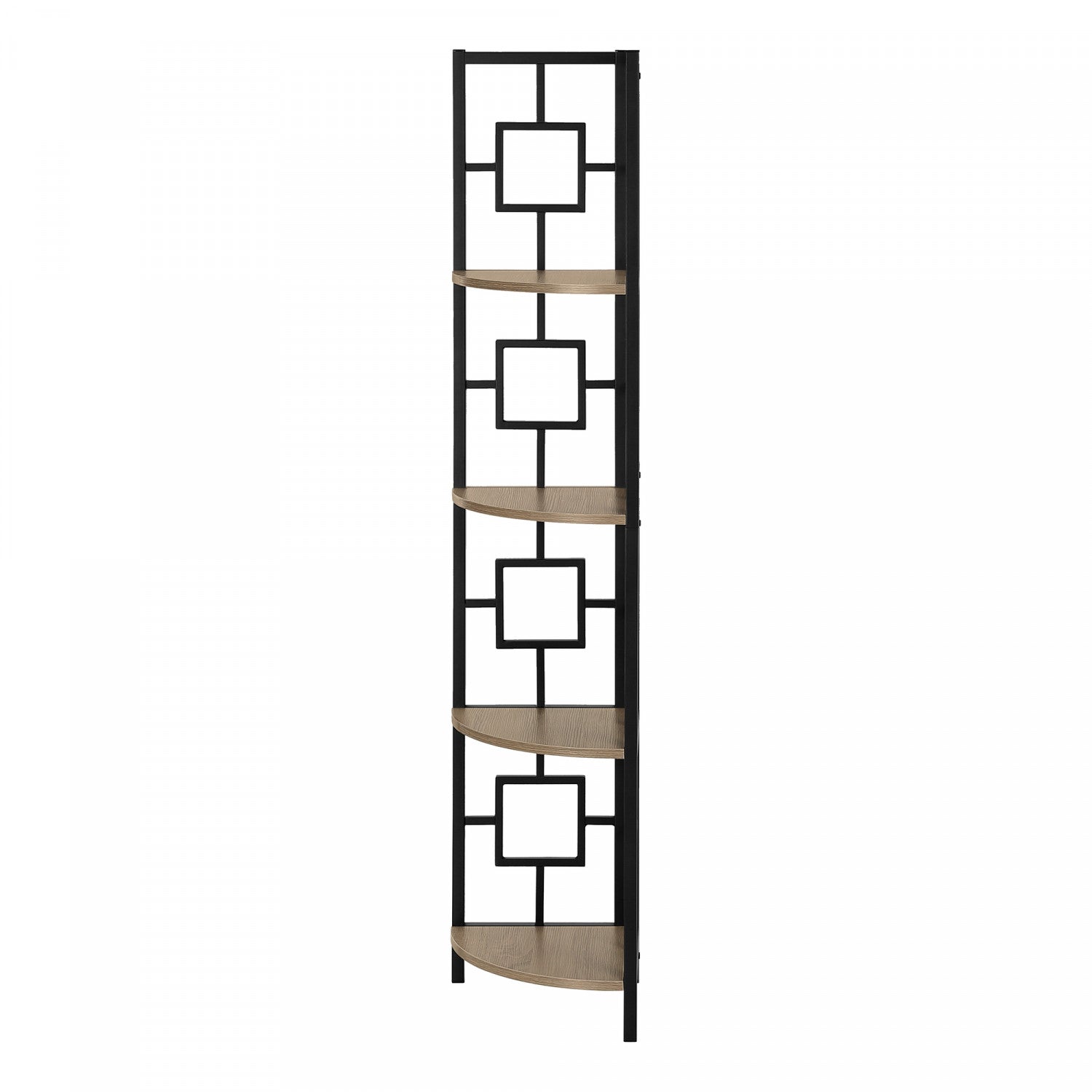Venn Bookcase - Dark Taupe Wooden Bookshelf for Living Room, Bedroom & Office - Modern Storage Shelf for Books, Decor & Display