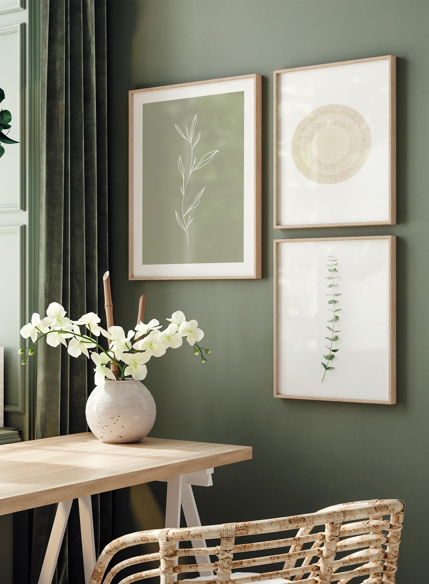 Minimalist Botanical Wall Art Set - Modern Home Decor for Living Room, Bedroom & Office - Perfect for Housewarming Gifts & Interior Design
