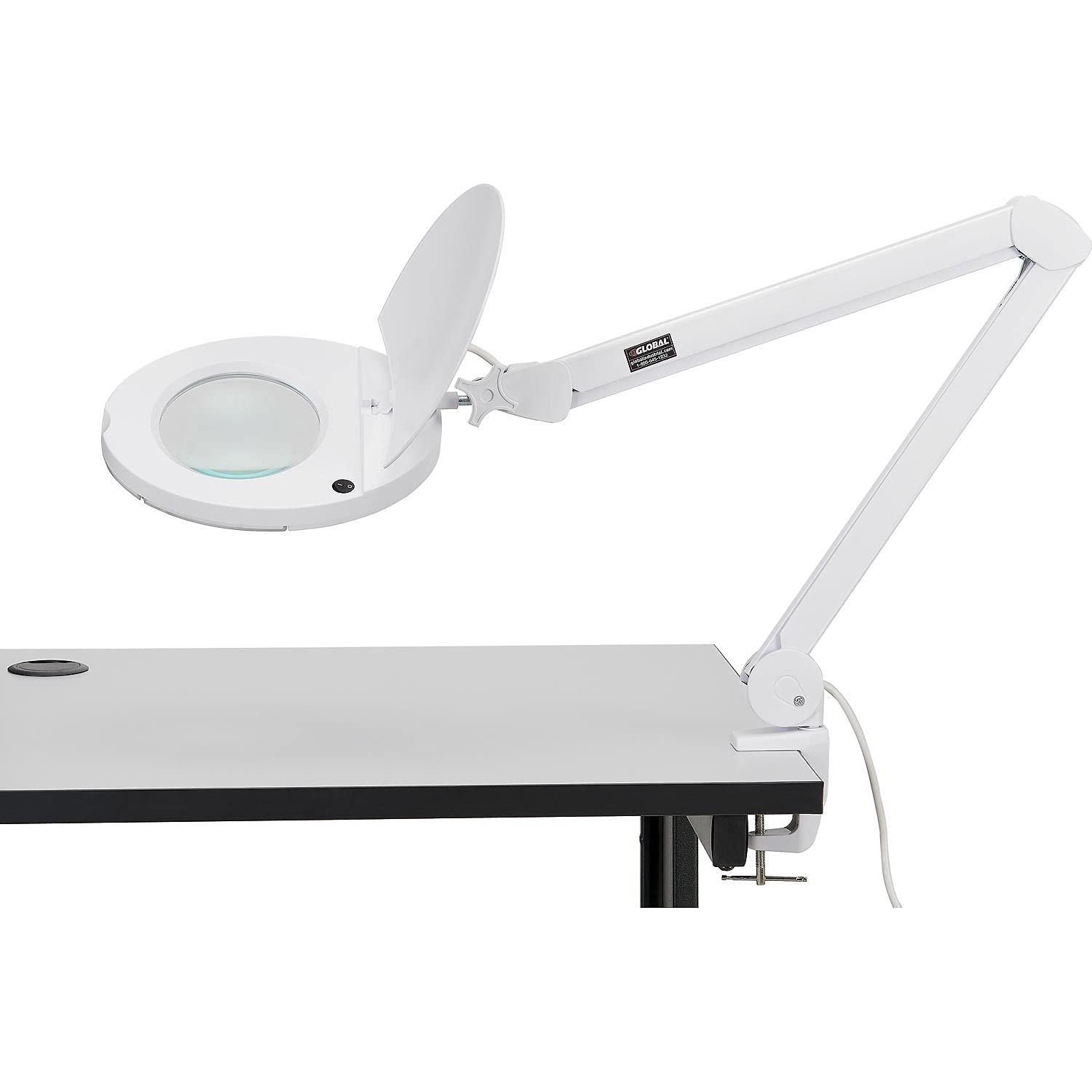 8 Diopter LED Magnifying Lamp with Adjustable Metal Arm - Bright White Light for Precision Work, Jewelry Making, Watch Repair & Hobby Crafts
