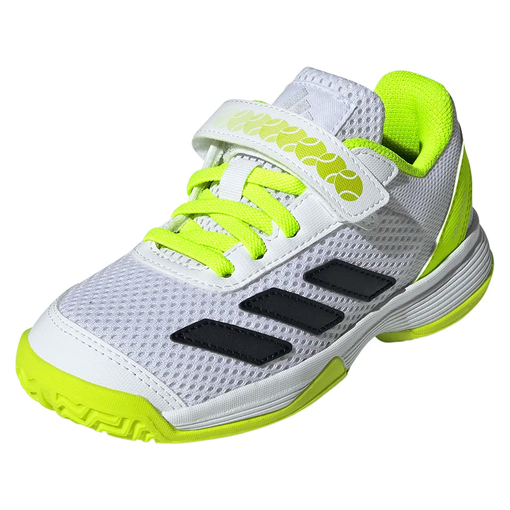 Junior's Courtflash Comfort Closure Tennis Shoes - White & Lucid Lemon - Lightweight Sneakers for Women & Girls - Perfect for Tennis, Running & Casual Wear