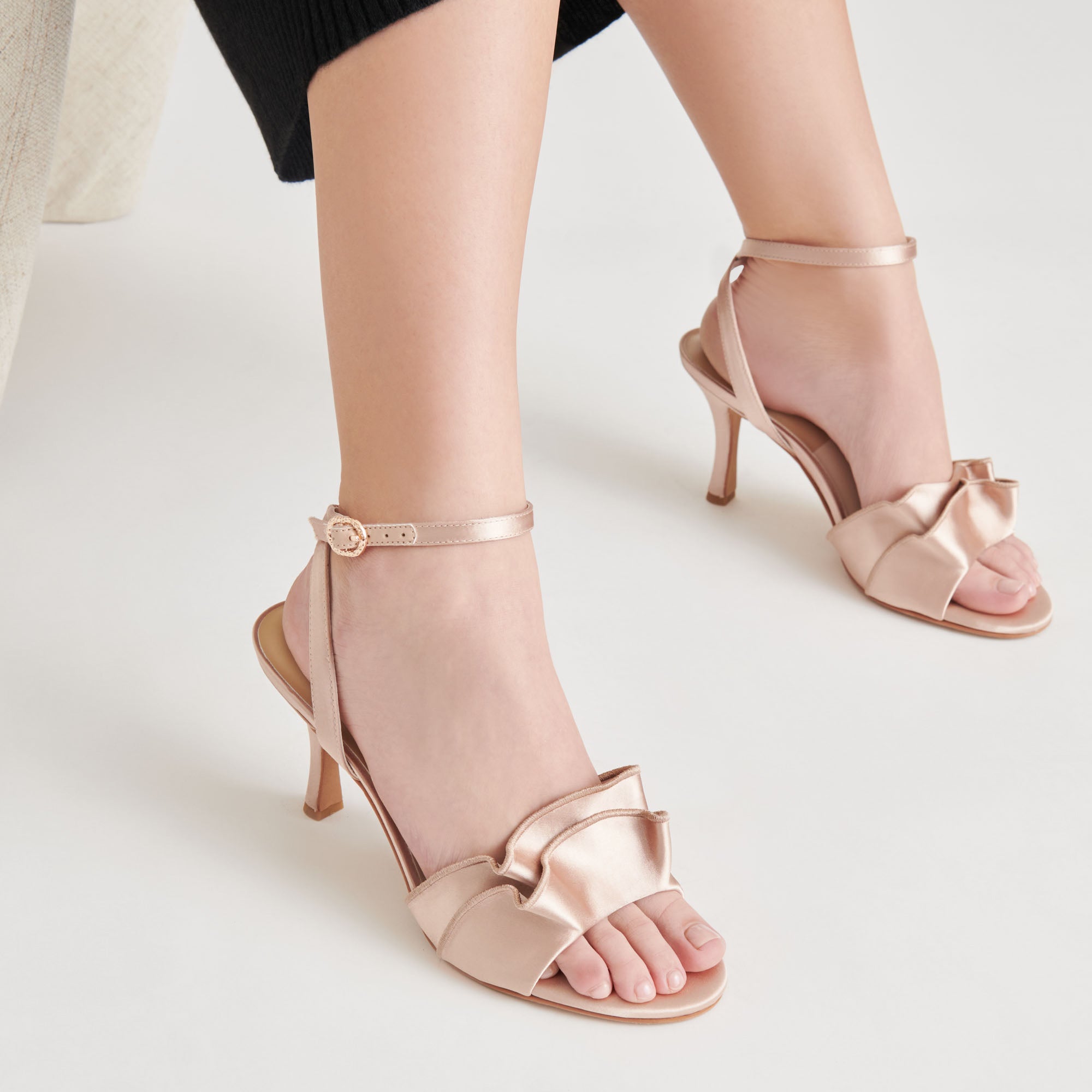 LUNETE Heels - Light Blush Satin Women's High Heels for Parties, Weddings & Evening Events | Elegant & Comfortable Dress Shoes