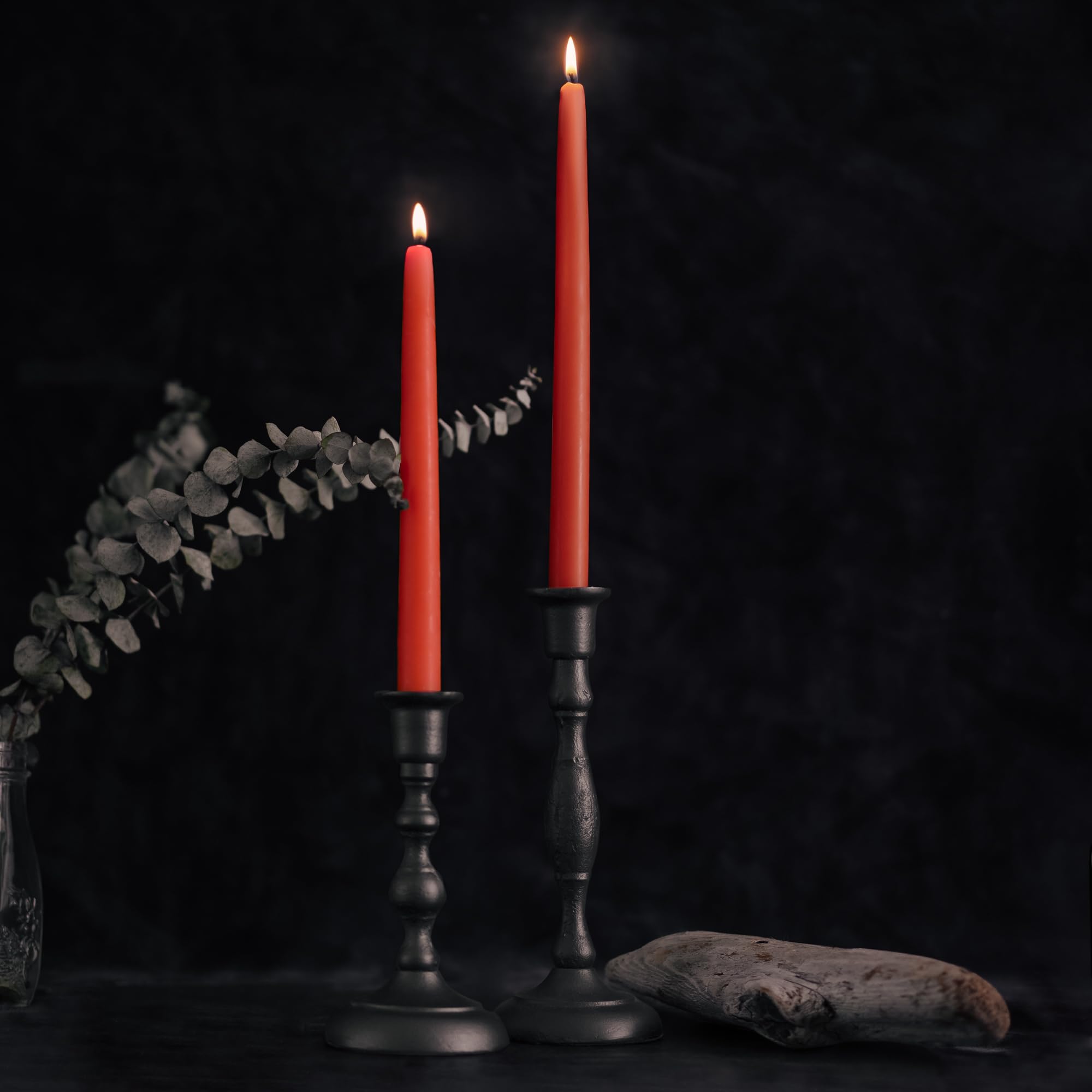 Pure Beeswax Taper Candles 12 Inch - Unscented Natural Candles for Dining & Decor