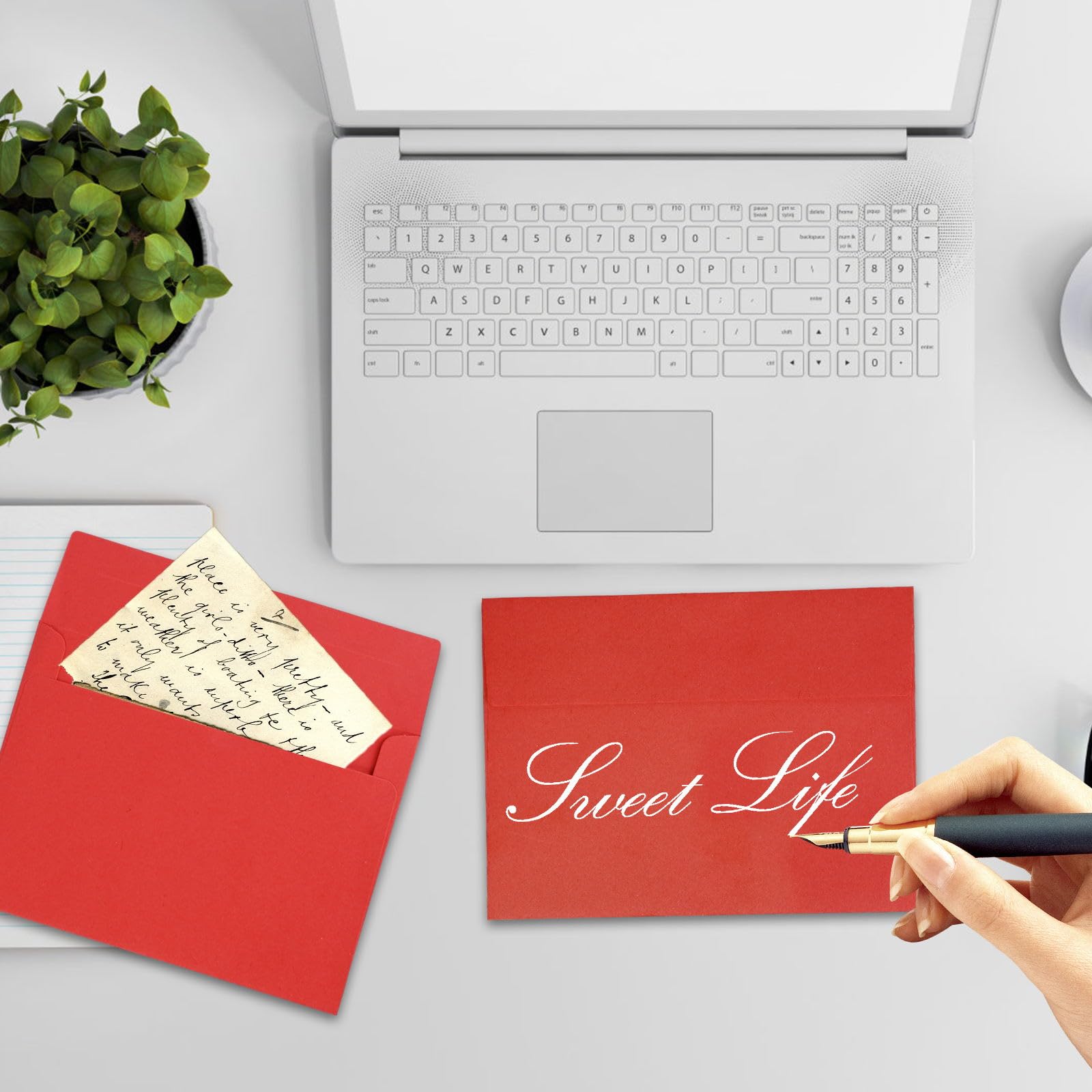 50 Pack Red Envelopes A4 Size - Printable Invitation Envelopes 4x6 for Wedding, Greeting Cards, Photos & Postcards | Perfect for Mailing, Party Invitations & Special Occasions