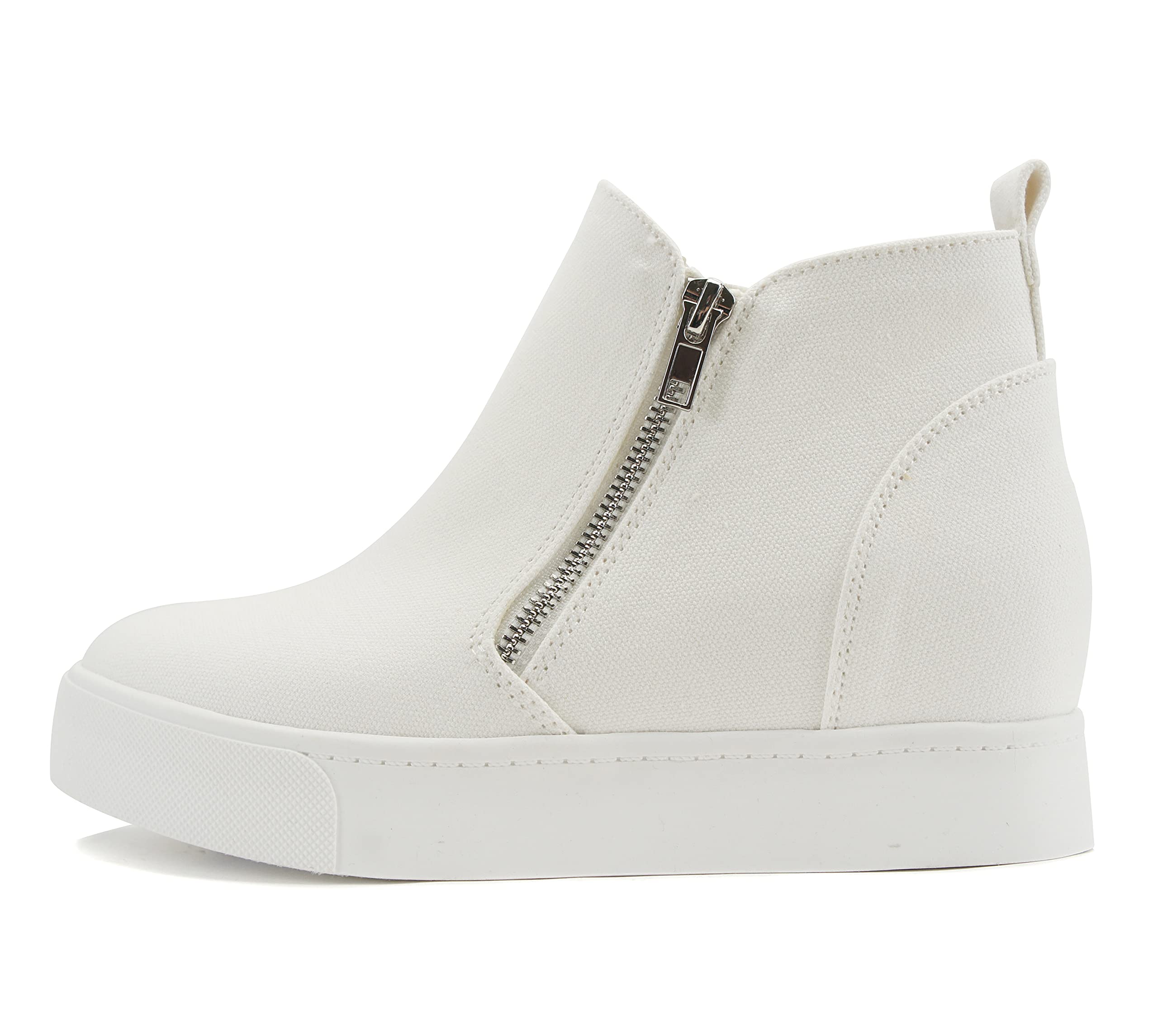 Taylor Black Hidden Wedge Sneakers with Side Zipper - Comfortable Fashion Shoes for Women | Perfect for Casual Wear, Work & Travel