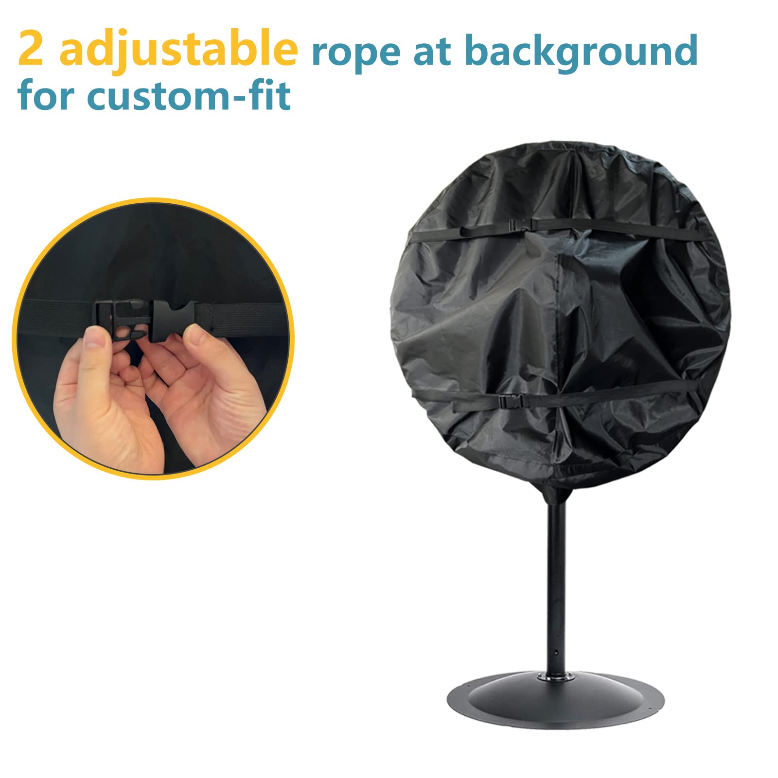 Bitubi Heavy Duty 600D Oxford Industrial Fan Cover - Waterproof & Dustproof Outdoor Fan Protector for 20-24 Inch Wall Mount and Pedestal Fans (Black) - Perfect for Patio, Garage, Warehouse, and Workshop Use