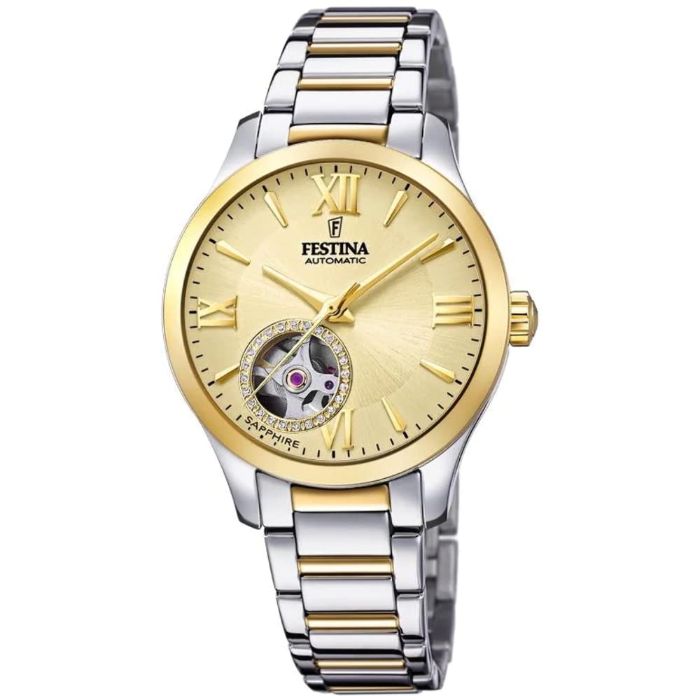 Festina F20489/2 Automatic Gold Watch for Men - Luxury Stainless Steel Bracelet Watch - Perfect for Business, Formal Events & Everyday Wear