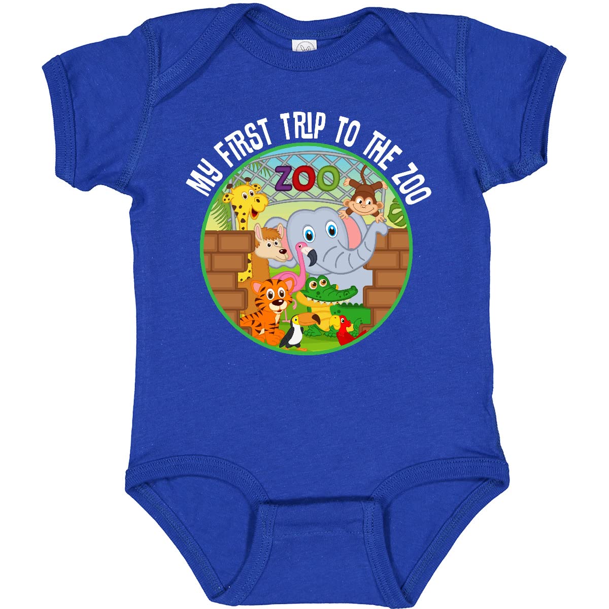 Inktastic 1st Trip to Zoo Animals Baby Bodysuit - Cute Outfit for Boys & Girls | Perfect for Zoo Visits, Birthday Gifts & Photo Shoots