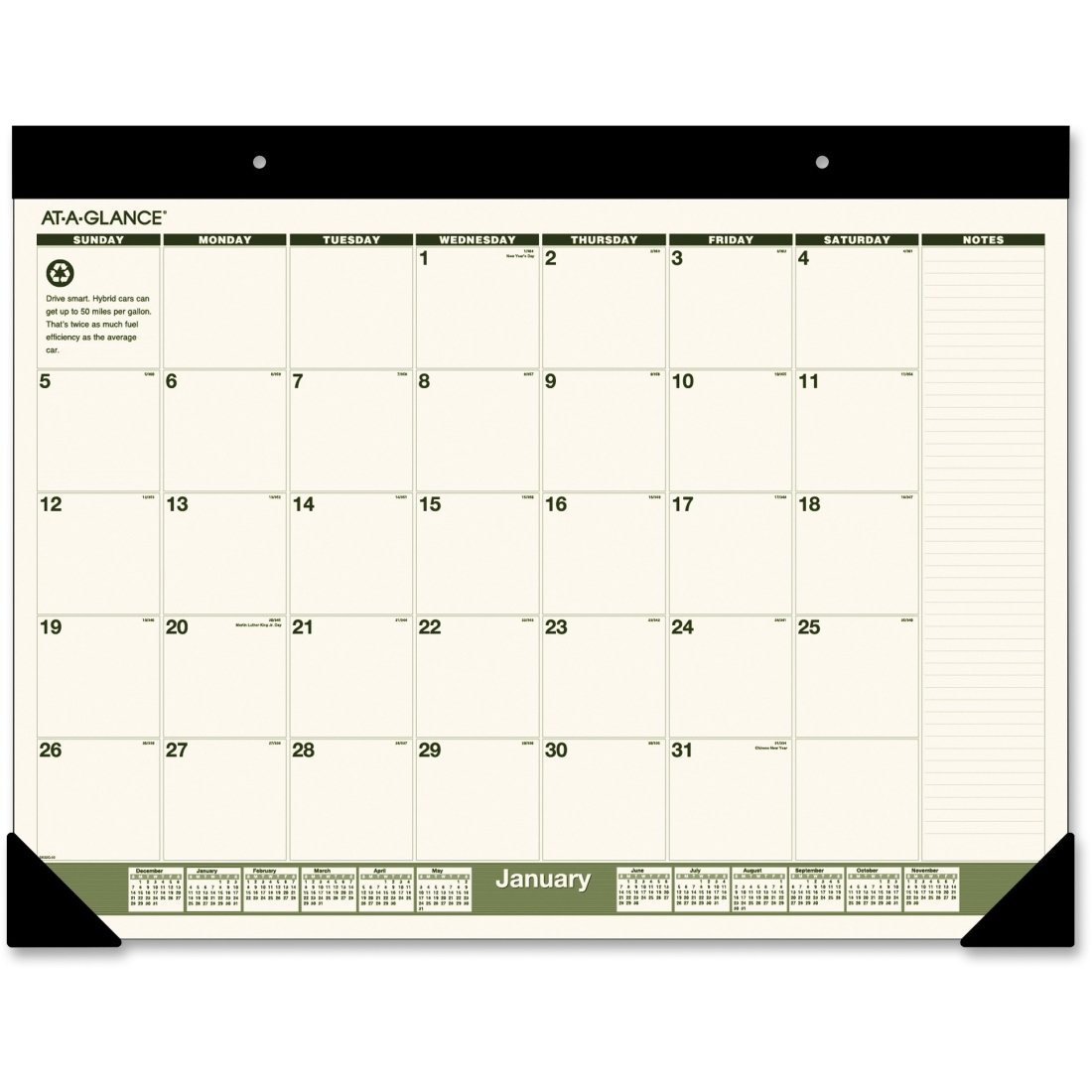 AAGSK32G00 Eco-Friendly Recycled Desk Calendar Pad - Sustainable Office Planner for Daily Scheduling & Task Management | Perfect for Home, Office & Workspace Organization