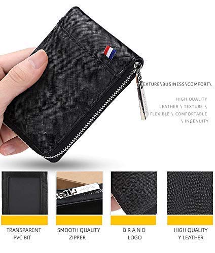 SPIN CART RFID Blocking Credit Card Holder - 10 Slot Compact Zipper Wallet for Men & Women (Black) | Perfect for Travel, Business & Everyday Use