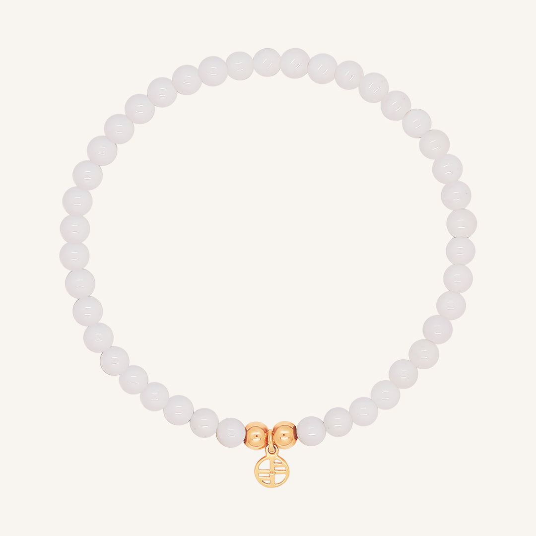 White Agate Luminous Bracelet - Stone of Resilience & Strength - Perfect for Meditation, Yoga, and Spiritual Healing