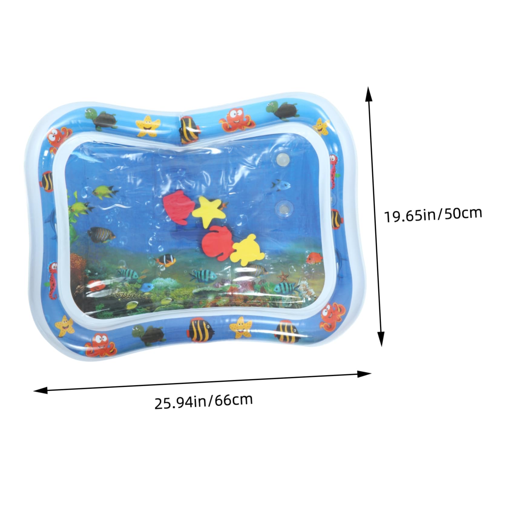 **Toyvian Baby Water Play Mat - Non-Toxic PVC Sensory Activity Cushion for Newborns & Toddlers (Blue) - Perfect for Tummy Time, Sensory Development & Indoor Play**