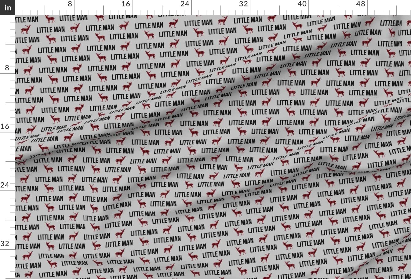 Little Man Boy Plaid Deer Buck Nursery Winter Print Upholstery Velvet Fabric by The Yard - Spoonflower Fabric for Home Decor, Apparel & DIY Projects (Perfect for Curtains, Pillows & Baby Clothing)