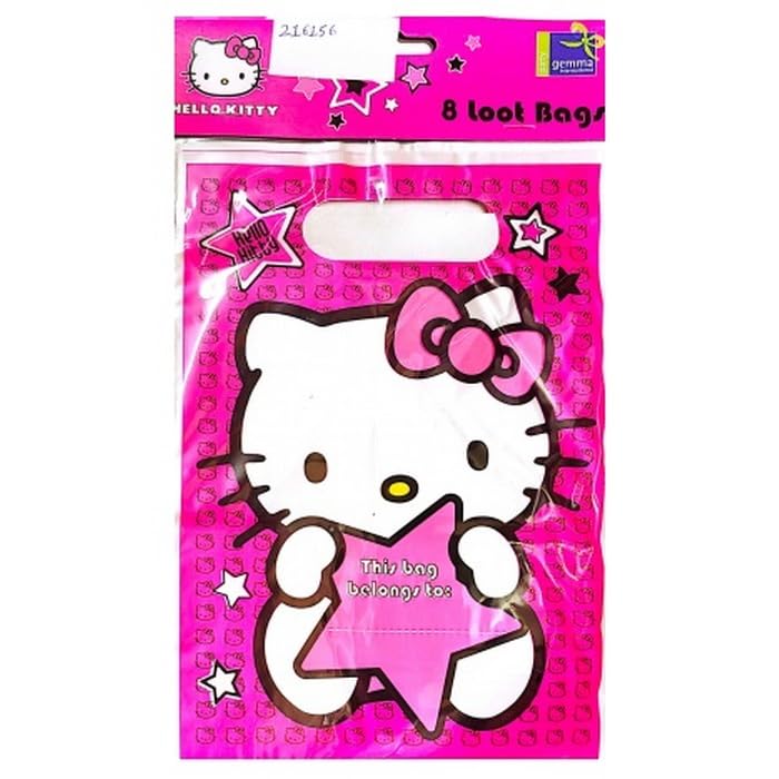 Hello Kitty Stars Themed Party Favors & Loot Bags for Birthday Celebrations, Baby Showers & Kids Events - Kawaii Gift Bags with Cute Star Designs