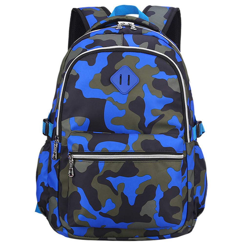 Camouflage Backpack for School & Travel - Christmas Gift for Kids (Camo Blue) - Outdoor Daypack