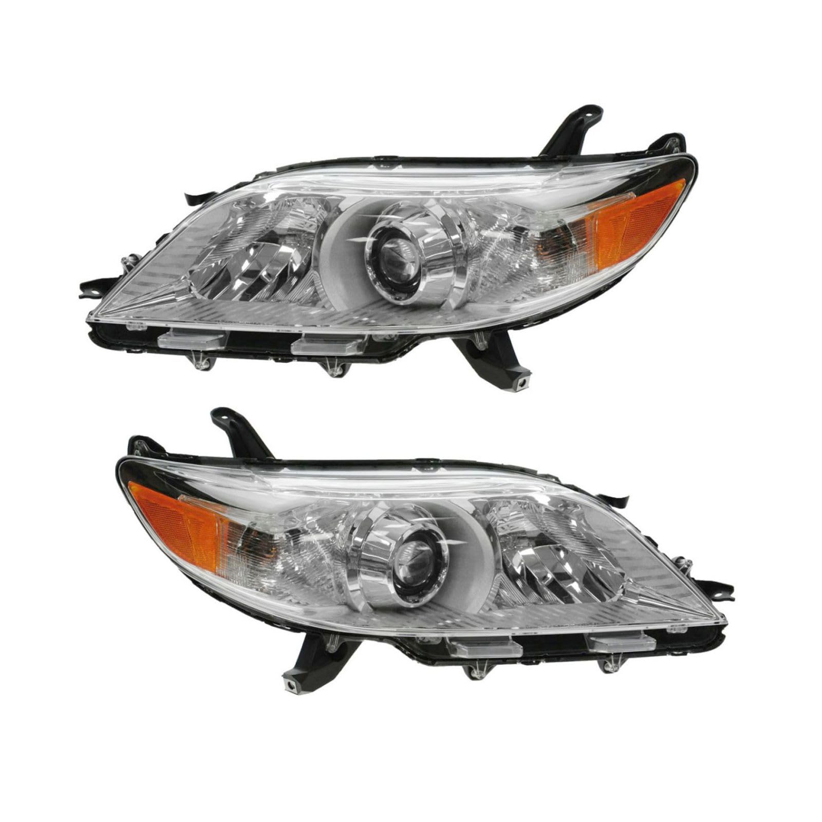 2011-2020 Toyota Sienna Headlight Assembly Set - Driver & Passenger Side Replacement Headlights (TO2502199 TO2503199) - Perfect for Night Driving & Foggy Conditions