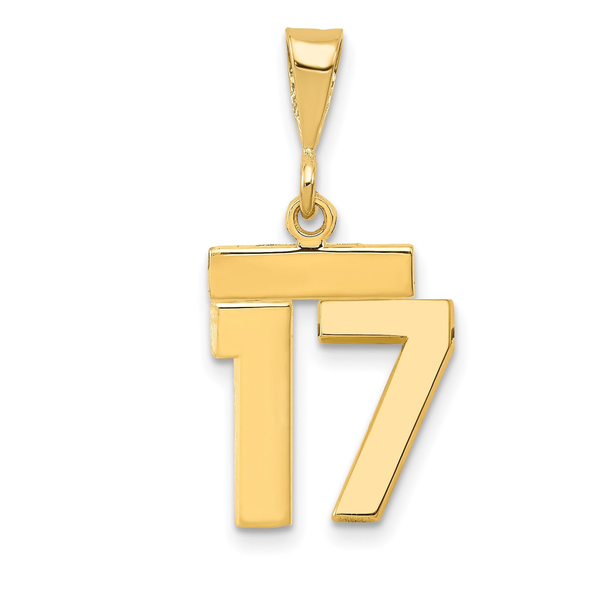 14K Solid Yellow Gold Number 17 Pendant Necklace - Elegant Birthday Gift for Women, Perfect for Anniversary, Graduation & Special Occasions