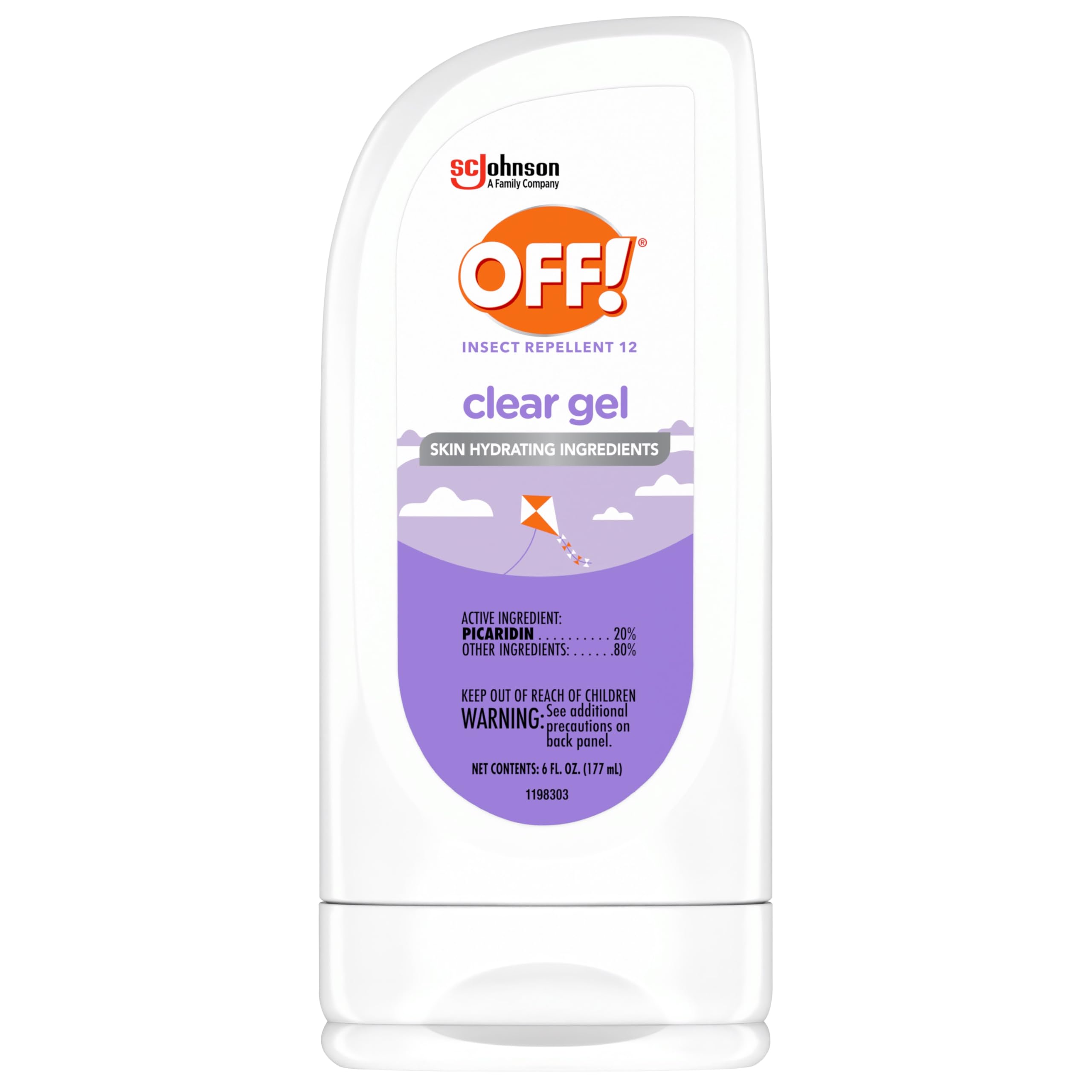 OFF! Clean Feel Insect Repellent Clear Gel with 20% Picaridin - Long Lasting Mosquito & Bug Repellent - Hydrating Formula - 6 oz - Ideal for Outdoor Activities, Camping, Hiking & Travel Protection