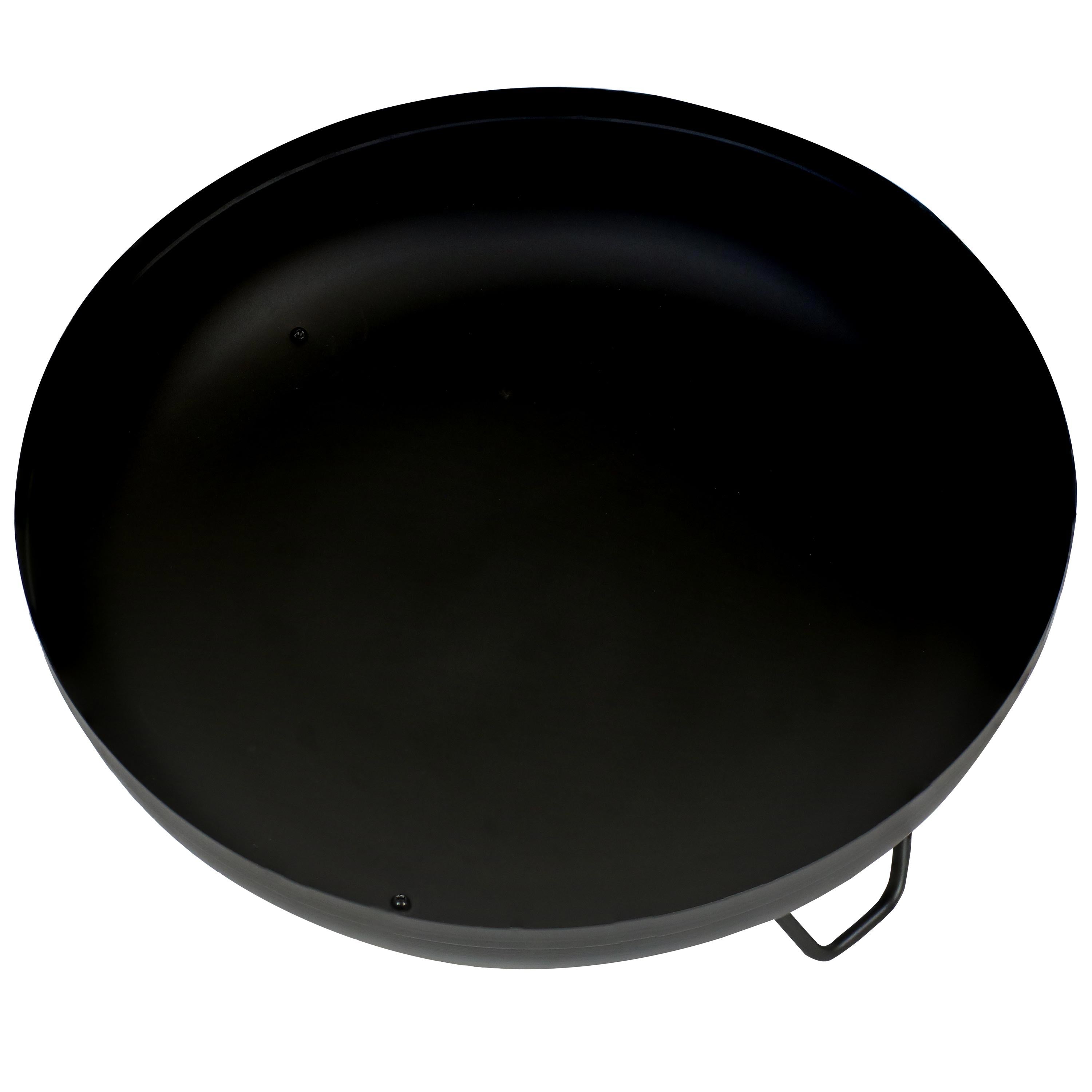 Black Steel Outdoor Wood Burning Fire Pit Bowl with Stand - 23
